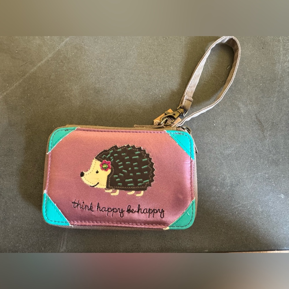 NATURAL LIFE Hedgehog Wristlet - Pink and Teal